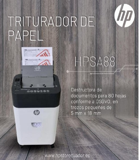 TRITURADORA DE PAPEL MICROCORTE HP HPSA88