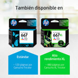 CARTUCHO DE TINTA HP 667XL ALTO RENDIMIENTO TRI-COLOR 3YM80AL
